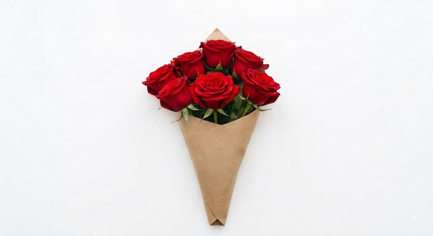 Red Passion - 7 růží (velikost M) 1
