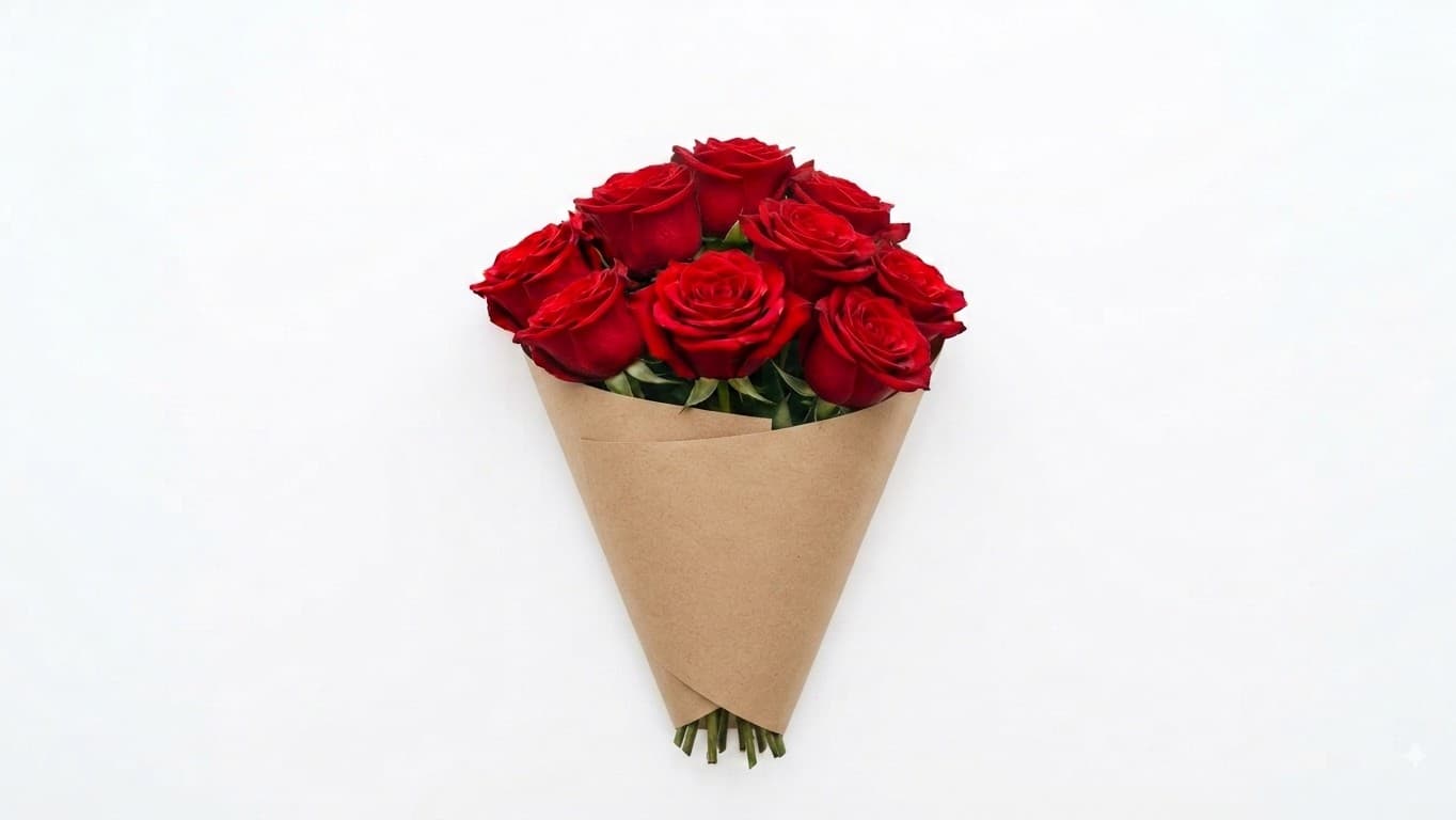 Red Passion - 9 růží (velikost M) 1